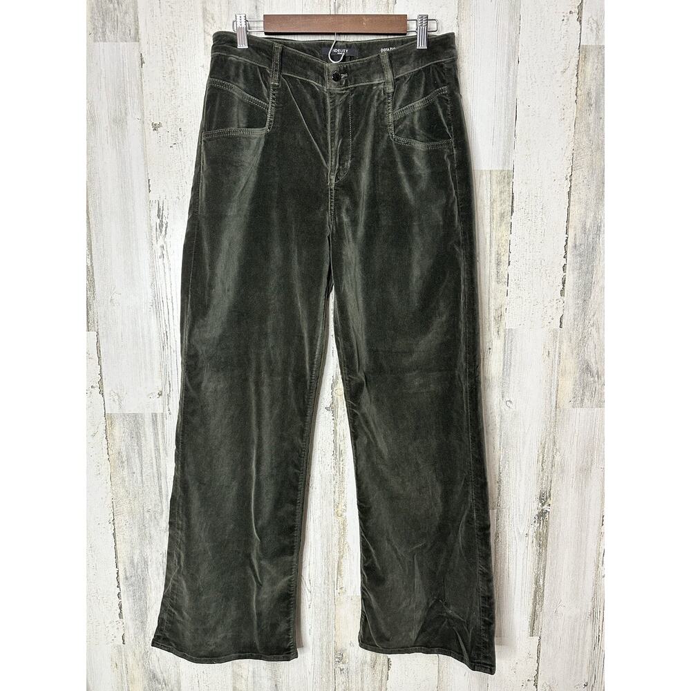 Fidelity wide leg Deep Sage Velour Velvet mid bootcut jeans 30 Anthropologie$228 - Picture 2 of 16